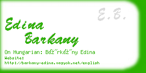 edina barkany business card